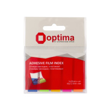 Закладки з клейким шаром Optima 25531, 12х45мм ,100шт., 5 неон. кольорів