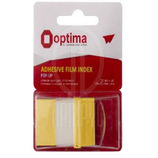 Закладки з клейким шаром Optima 25533-05, 45х25, 50шт., жовті