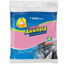 Серветки ФБ Аккорд 3шт., для прибирання, целюлоза