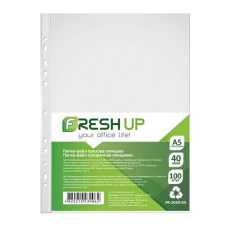 Файли А5 Fresh FR-2040-А5, 40мкм з перфорацією на 6 отворів, глянсова фактура, 100шт./уп