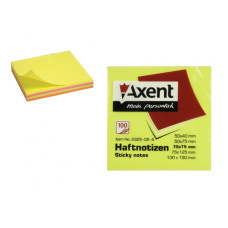Блок для нотаток з клейким шаром Axent 2325-02 75х75мм, 100арк., неон.