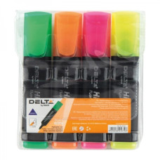 Маркер Delta Highlighter D2501, 1-5мм, клиноп., набір з 4-х кол.